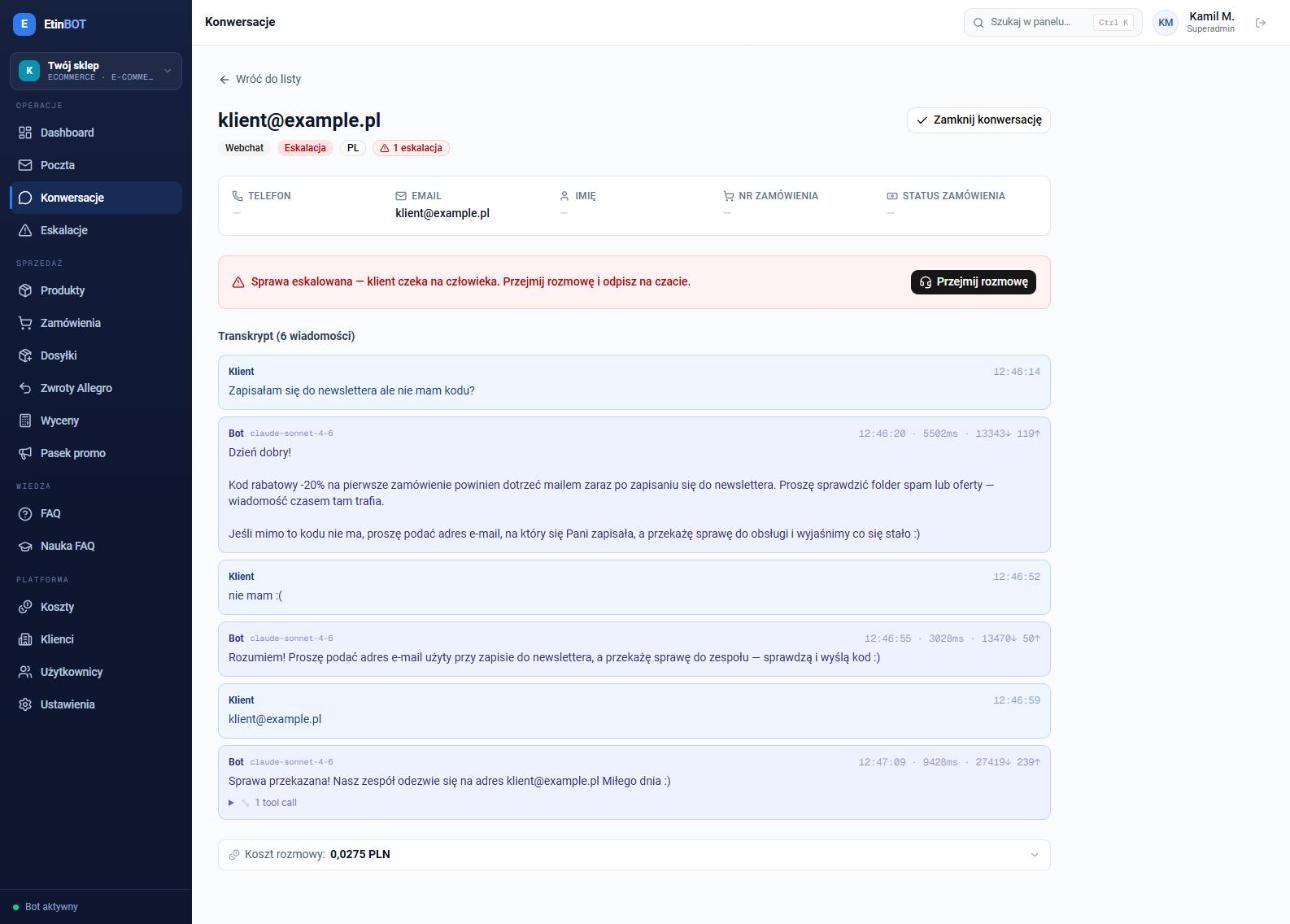 Panel EtinBOT: otwarty wątek z eskalacją — rozmowę przejmuje człowiek